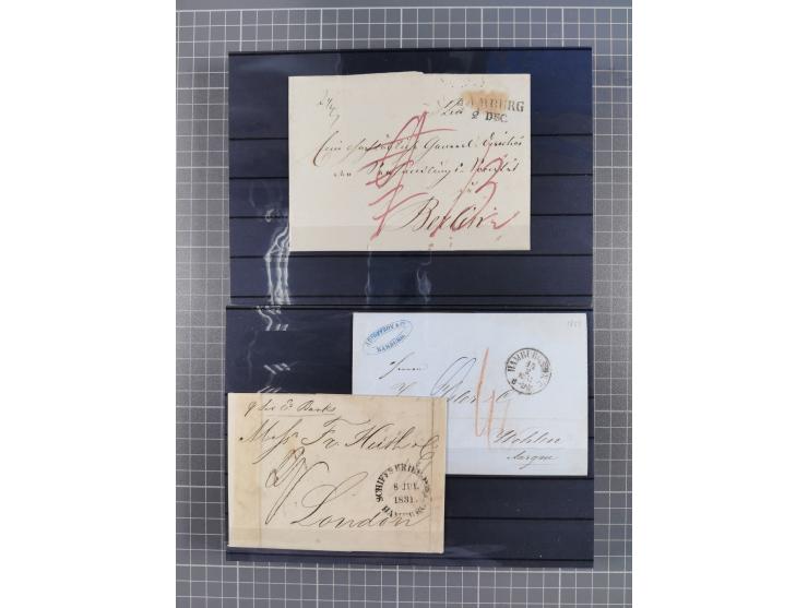 1662/1870, Sammlungsbestand von über 120 Briefen, ganz überwiegend Vorphila bzw. unfrankiert, viel Auslandspost, auch in die 