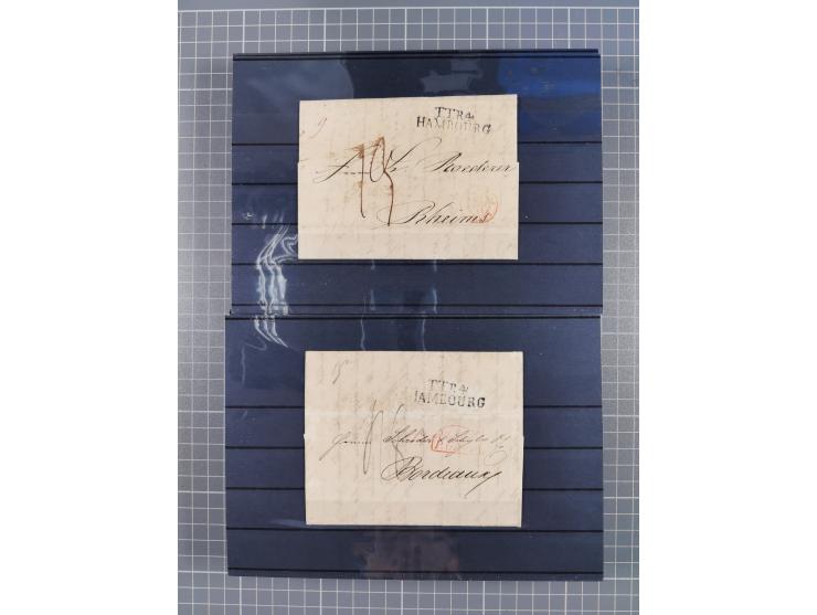 1662/1870, Sammlungsbestand von über 120 Briefen, ganz überwiegend Vorphila bzw. unfrankiert, viel Auslandspost, auch in die 