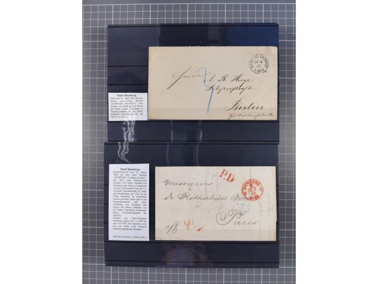 1662/1870, Sammlungsbestand von über 120 Briefen, ganz überwiegend Vorphila bzw. unfrankiert, viel Auslandspost, auch in die 