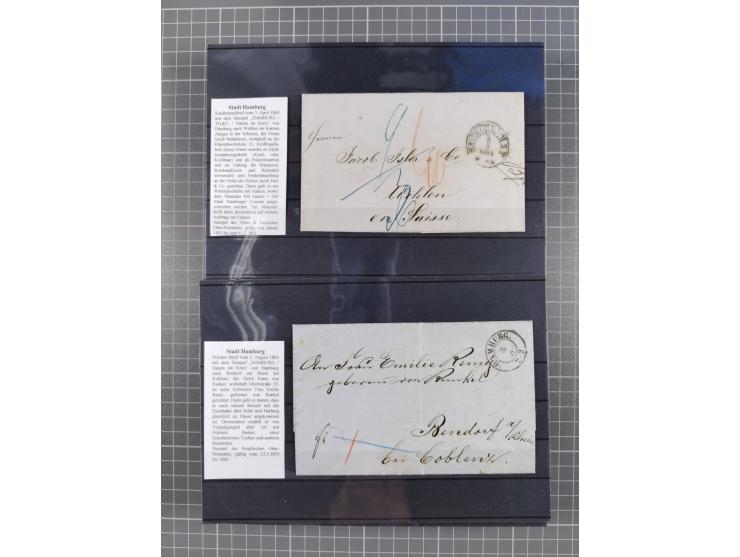 1662/1870, Sammlungsbestand von über 120 Briefen, ganz überwiegend Vorphila bzw. unfrankiert, viel Auslandspost, auch in die 