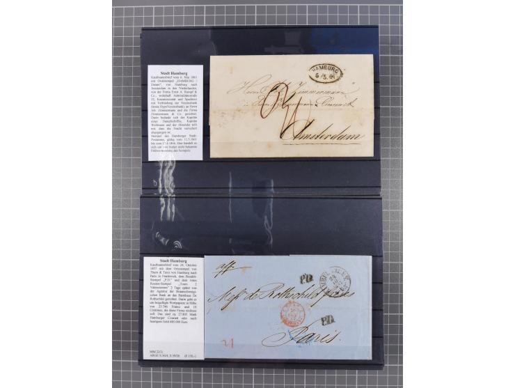 1662/1870, Sammlungsbestand von über 120 Briefen, ganz überwiegend Vorphila bzw. unfrankiert, viel Auslandspost, auch in die 