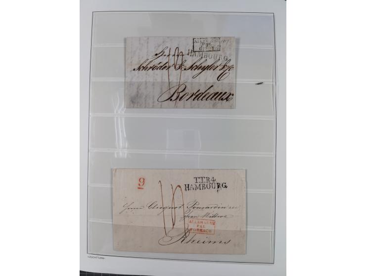 1662/1870, Sammlungsbestand von über 120 Briefen, ganz überwiegend Vorphila bzw. unfrankiert, viel Auslandspost, auch in die 