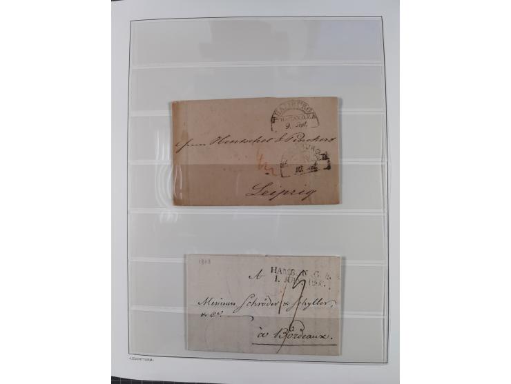 1662/1870, Sammlungsbestand von über 120 Briefen, ganz überwiegend Vorphila bzw. unfrankiert, viel Auslandspost, auch in die 