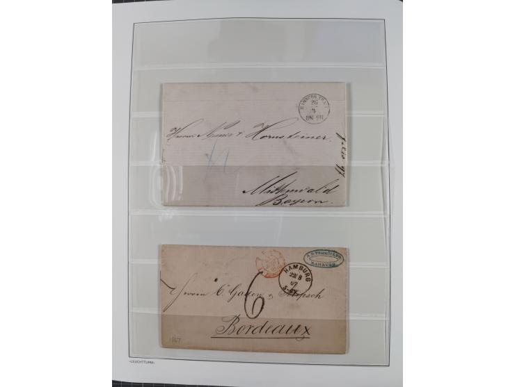 1662/1870, Sammlungsbestand von über 120 Briefen, ganz überwiegend Vorphila bzw. unfrankiert, viel Auslandspost, auch in die 