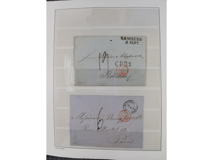 1662/1870, Sammlungsbestand von über 120 Briefen, ganz überwiegend Vorphila bzw. unfrankiert, viel Auslandspost, auch in die 