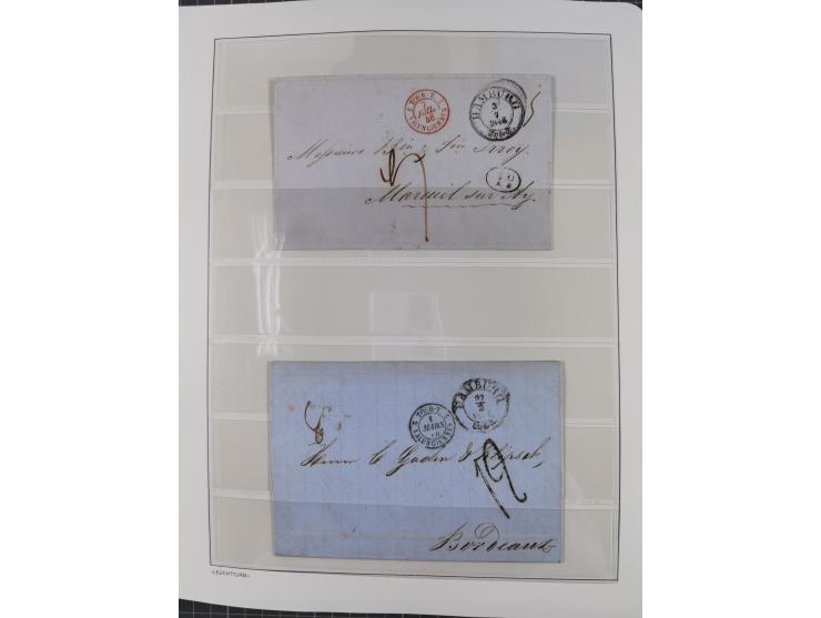 1662/1870, Sammlungsbestand von über 120 Briefen, ganz überwiegend Vorphila bzw. unfrankiert, viel Auslandspost, auch in die 