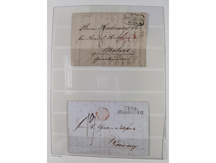 1662/1870, Sammlungsbestand von über 120 Briefen, ganz überwiegend Vorphila bzw. unfrankiert, viel Auslandspost, auch in die 