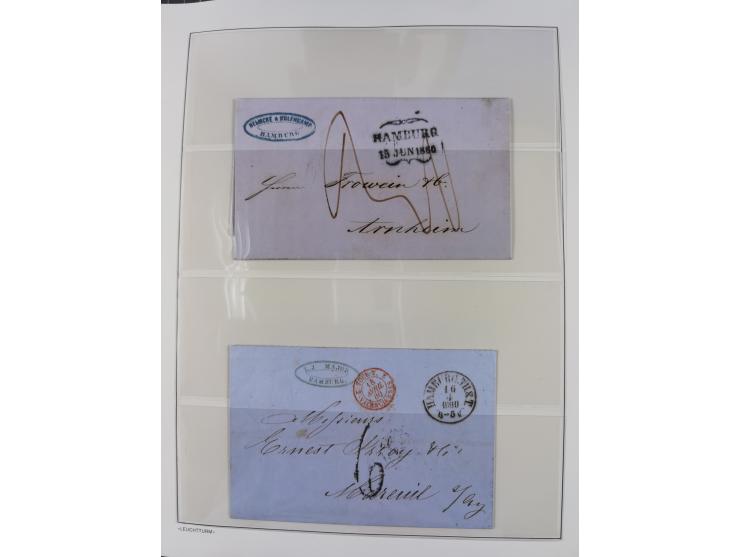 1662/1870, Sammlungsbestand von über 120 Briefen, ganz überwiegend Vorphila bzw. unfrankiert, viel Auslandspost, auch in die 