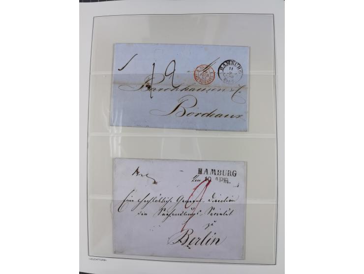 1662/1870, Sammlungsbestand von über 120 Briefen, ganz überwiegend Vorphila bzw. unfrankiert, viel Auslandspost, auch in die 