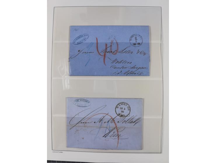 1662/1870, Sammlungsbestand von über 120 Briefen, ganz überwiegend Vorphila bzw. unfrankiert, viel Auslandspost, auch in die 