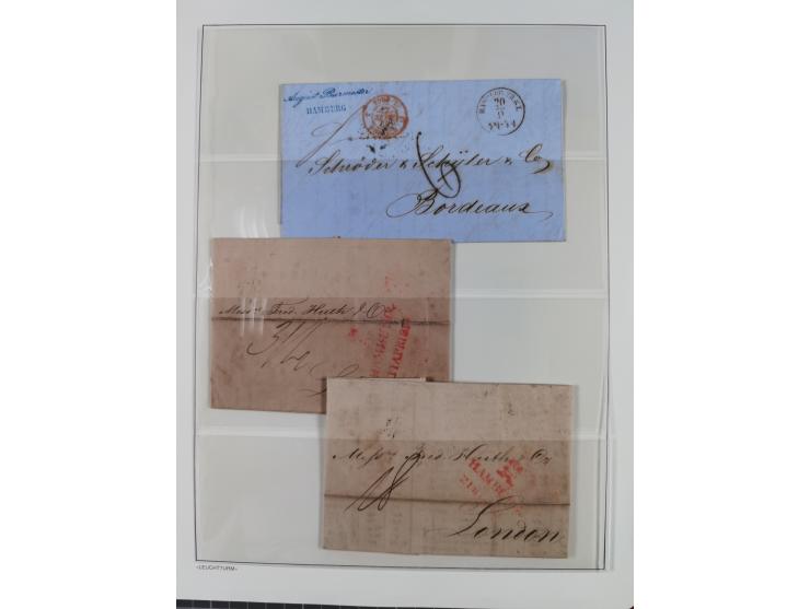 1662/1870, Sammlungsbestand von über 120 Briefen, ganz überwiegend Vorphila bzw. unfrankiert, viel Auslandspost, auch in die 