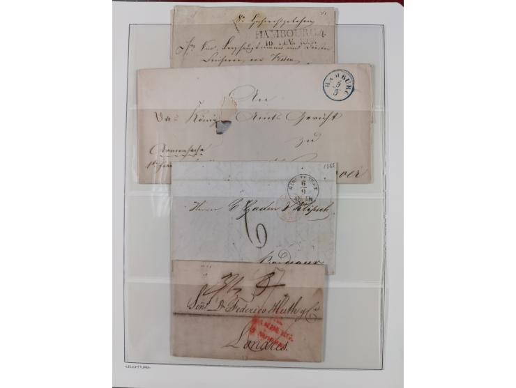 1662/1870, Sammlungsbestand von über 120 Briefen, ganz überwiegend Vorphila bzw. unfrankiert, viel Auslandspost, auch in die 