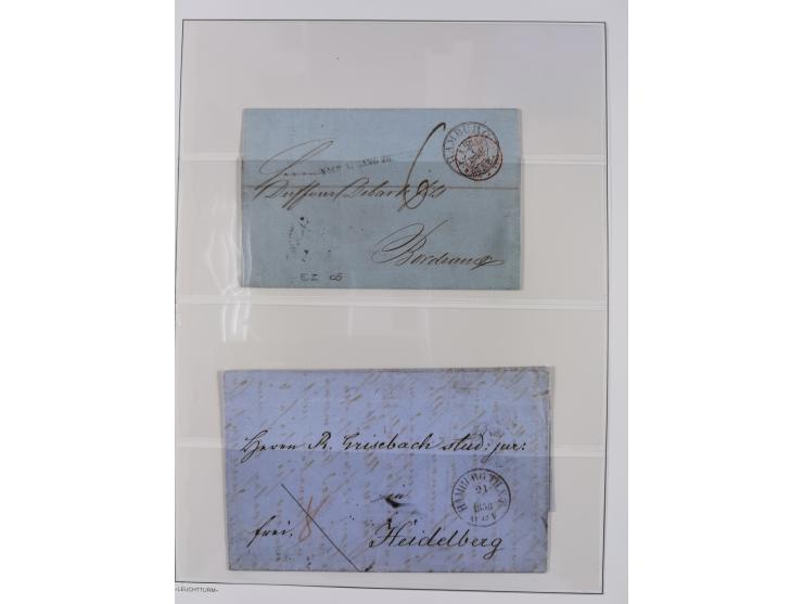 1662/1870, Sammlungsbestand von über 120 Briefen, ganz überwiegend Vorphila bzw. unfrankiert, viel Auslandspost, auch in die 