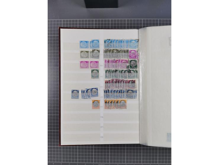 1933/45, Lagerbuch mit ungebrauchten/postfrischen und gestempelten Marken in Mengen bis ca. 10x pro Sorte/Erhaltung. Dabei ab