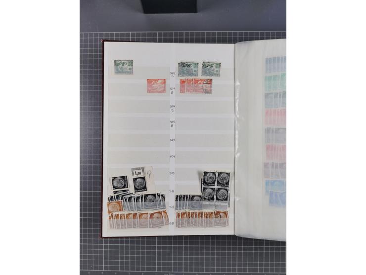 1933/45, Lagerbuch mit ungebrauchten/postfrischen und gestempelten Marken in Mengen bis ca. 10x pro Sorte/Erhaltung. Dabei ab