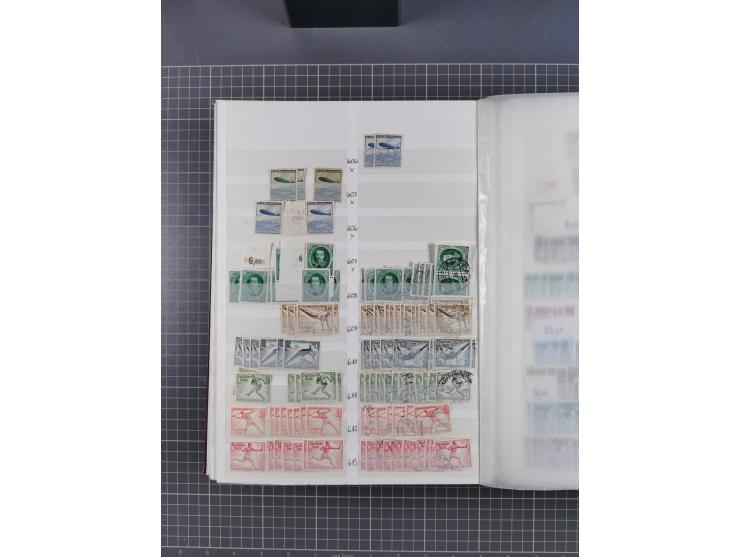 1933/45, Lagerbuch mit ungebrauchten/postfrischen und gestempelten Marken in Mengen bis ca. 10x pro Sorte/Erhaltung. Dabei ab