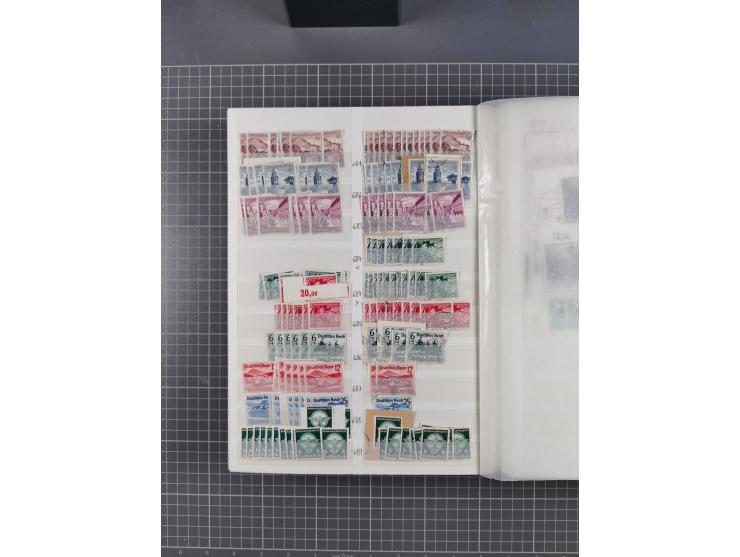 1933/45, Lagerbuch mit ungebrauchten/postfrischen und gestempelten Marken in Mengen bis ca. 10x pro Sorte/Erhaltung. Dabei ab