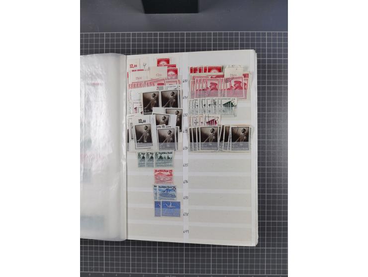 1933/45, Lagerbuch mit ungebrauchten/postfrischen und gestempelten Marken in Mengen bis ca. 10x pro Sorte/Erhaltung. Dabei ab