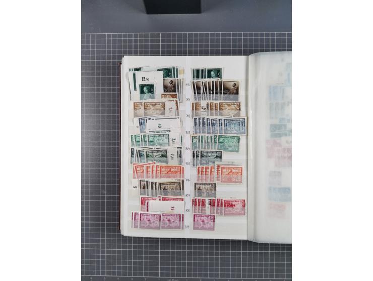 1933/45, Lagerbuch mit ungebrauchten/postfrischen und gestempelten Marken in Mengen bis ca. 10x pro Sorte/Erhaltung. Dabei ab