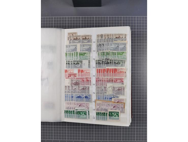 1933/45, Lagerbuch mit ungebrauchten/postfrischen und gestempelten Marken in Mengen bis ca. 10x pro Sorte/Erhaltung. Dabei ab