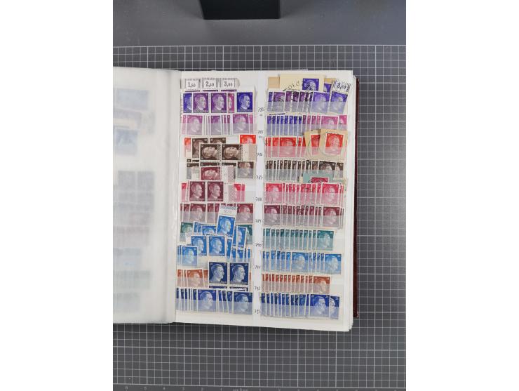 1933/45, Lagerbuch mit ungebrauchten/postfrischen und gestempelten Marken in Mengen bis ca. 10x pro Sorte/Erhaltung. Dabei ab