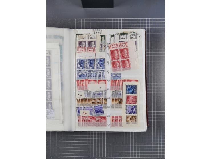 1933/45, Lagerbuch mit ungebrauchten/postfrischen und gestempelten Marken in Mengen bis ca. 10x pro Sorte/Erhaltung. Dabei ab