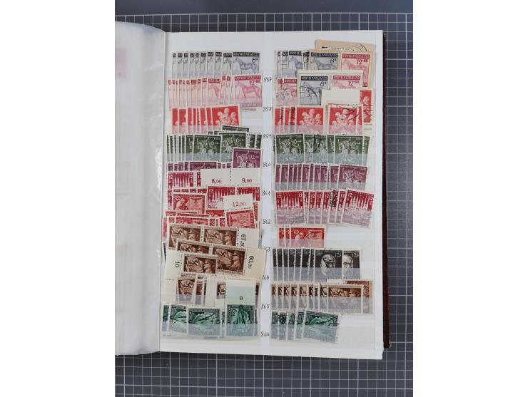 1933/45, Lagerbuch mit ungebrauchten/postfrischen und gestempelten Marken in Mengen bis ca. 10x pro Sorte/Erhaltung. Dabei ab