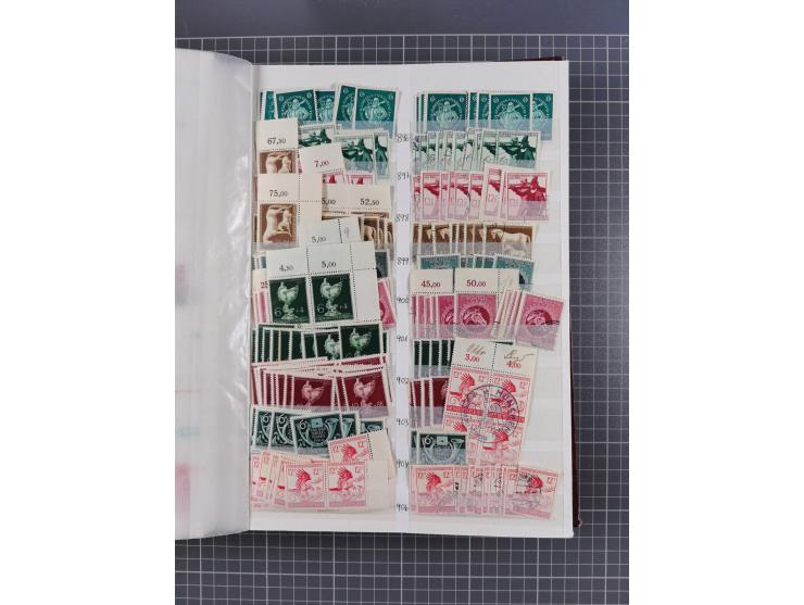1933/45, Lagerbuch mit ungebrauchten/postfrischen und gestempelten Marken in Mengen bis ca. 10x pro Sorte/Erhaltung. Dabei ab