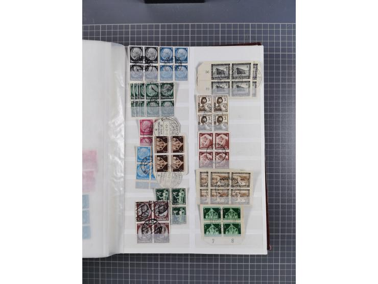 1933/45, Lagerbuch mit ungebrauchten/postfrischen und gestempelten Marken in Mengen bis ca. 10x pro Sorte/Erhaltung. Dabei ab