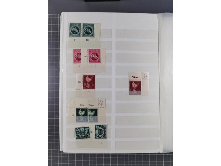 1933/45, Lagerbuch mit ungebrauchten/postfrischen und gestempelten Marken in Mengen bis ca. 10x pro Sorte/Erhaltung. Dabei ab