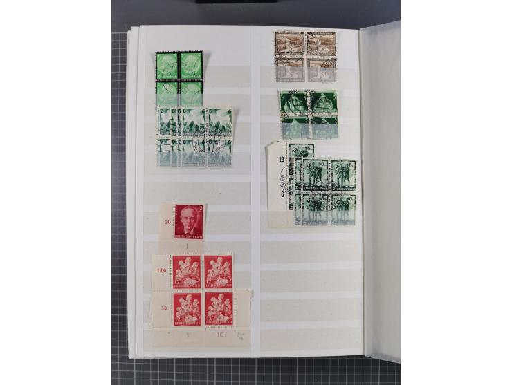 1933/45, Lagerbuch mit ungebrauchten/postfrischen und gestempelten Marken in Mengen bis ca. 10x pro Sorte/Erhaltung. Dabei ab