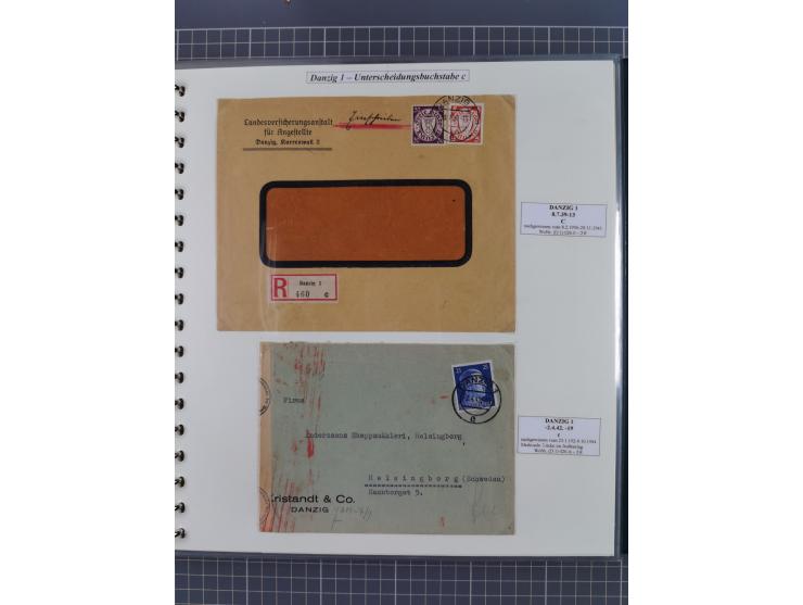1880/1945, Postamt DANZIG: Interessante Sammlung mit über 200 Briefen, Karten und Einlieferungsscheinen etc., dabei auch etwa