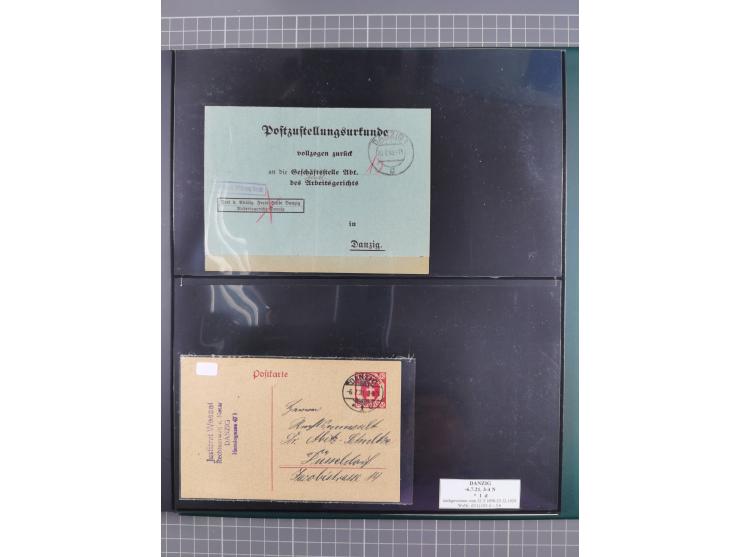 1880/1945, Postamt DANZIG: Interessante Sammlung mit über 200 Briefen, Karten und Einlieferungsscheinen etc., dabei auch etwa