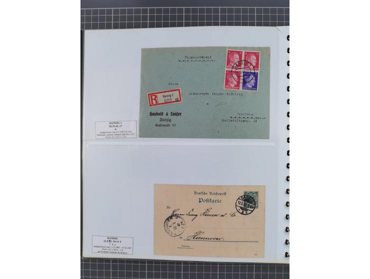 1880/1945, Postamt DANZIG: Interessante Sammlung mit über 200 Briefen, Karten und Einlieferungsscheinen etc., dabei auch etwa