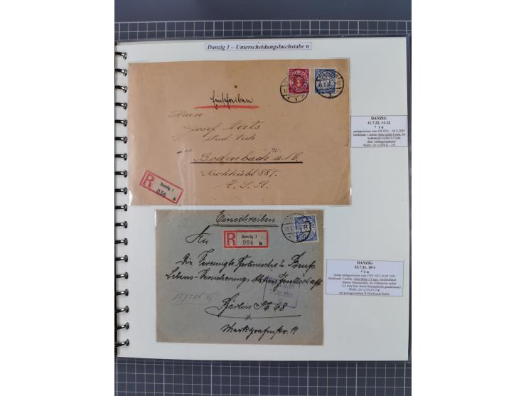1880/1945, Postamt DANZIG: Interessante Sammlung mit über 200 Briefen, Karten und Einlieferungsscheinen etc., dabei auch etwa