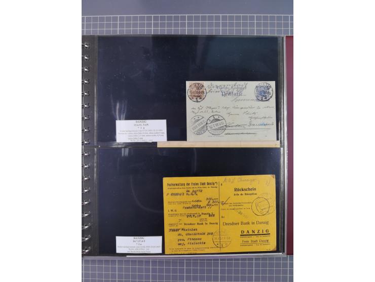 1880/1945, Postamt DANZIG: Interessante Sammlung mit über 200 Briefen, Karten und Einlieferungsscheinen etc., dabei auch etwa