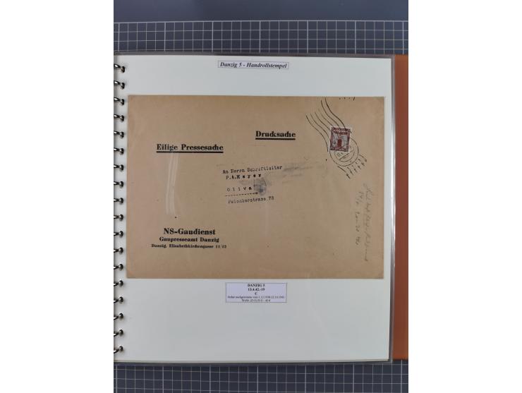 1880/1945, Postamt DANZIG: Interessante Sammlung mit über 200 Briefen, Karten und Einlieferungsscheinen etc., dabei auch etwa