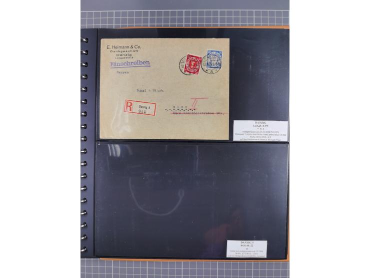 1880/1945, Postamt DANZIG: Interessante Sammlung mit über 200 Briefen, Karten und Einlieferungsscheinen etc., dabei auch etwa