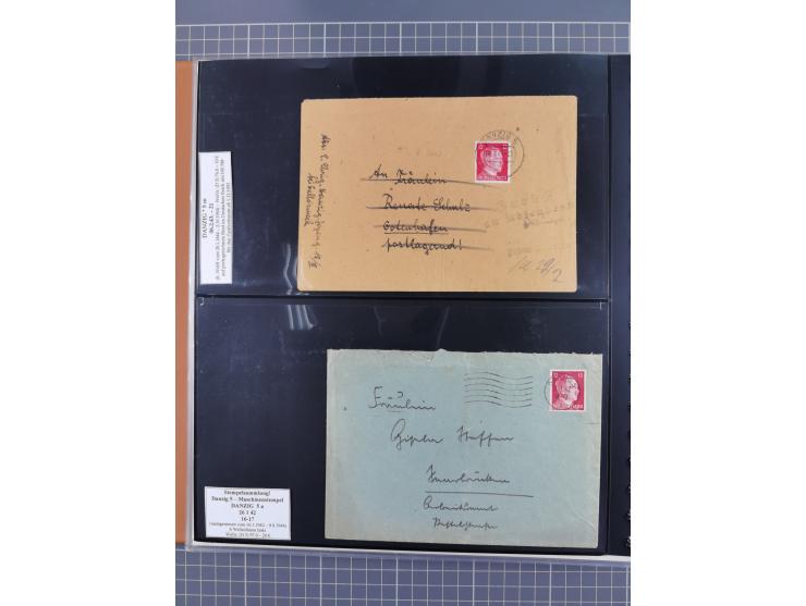 1880/1945, Postamt DANZIG: Interessante Sammlung mit über 200 Briefen, Karten und Einlieferungsscheinen etc., dabei auch etwa