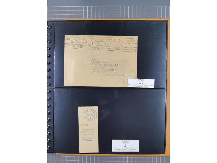 1880/1945, Postamt DANZIG: Interessante Sammlung mit über 200 Briefen, Karten und Einlieferungsscheinen etc., dabei auch etwa