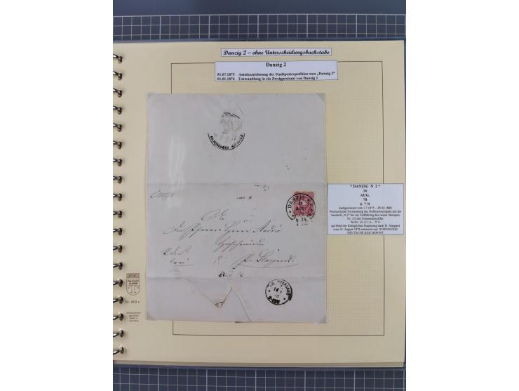 1880/1945, Postamt DANZIG: Interessante Sammlung mit über 200 Briefen, Karten und Einlieferungsscheinen etc., dabei auch etwa
