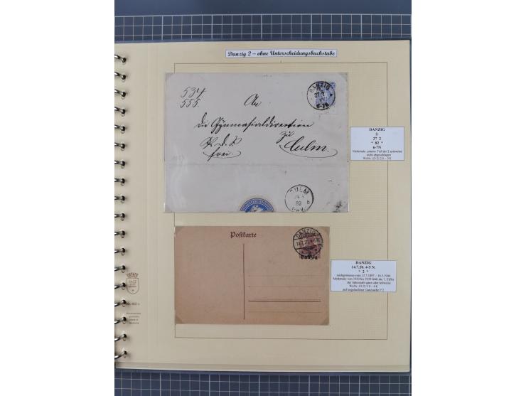 1880/1945, Postamt DANZIG: Interessante Sammlung mit über 200 Briefen, Karten und Einlieferungsscheinen etc., dabei auch etwa