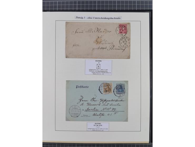 1880/1945, Postamt DANZIG: Interessante Sammlung mit über 200 Briefen, Karten und Einlieferungsscheinen etc., dabei auch etwa
