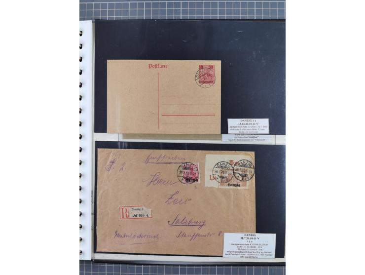 1880/1945, Postamt DANZIG: Interessante Sammlung mit über 200 Briefen, Karten und Einlieferungsscheinen etc., dabei auch etwa