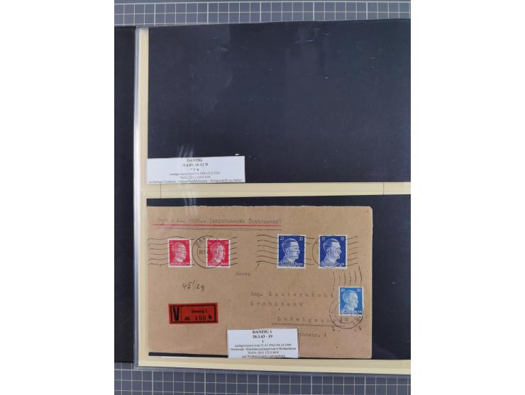1880/1945, Postamt DANZIG: Interessante Sammlung mit über 200 Briefen, Karten und Einlieferungsscheinen etc., dabei auch etwa