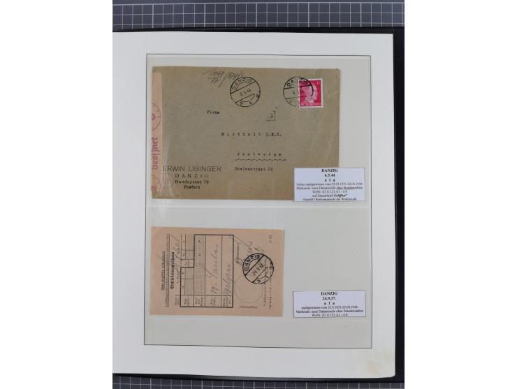 1880/1945, Postamt DANZIG: Interessante Sammlung mit über 200 Briefen, Karten und Einlieferungsscheinen etc., dabei auch etwa