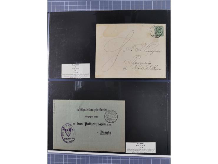 1880/1945, Postamt DANZIG: Interessante Sammlung mit über 200 Briefen, Karten und Einlieferungsscheinen etc., dabei auch etwa