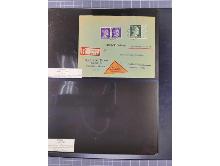 1880/1945, Postamt DANZIG: Interessante Sammlung mit über 200 Briefen, Karten und Einlieferungsscheinen etc., dabei auch etwa