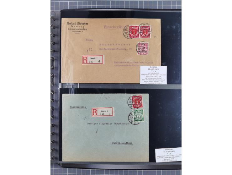 1880/1945, Postamt DANZIG: Interessante Sammlung mit über 200 Briefen, Karten und Einlieferungsscheinen etc., dabei auch etwa