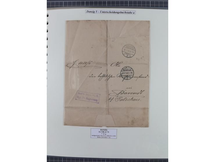 1880/1945, Postamt DANZIG: Interessante Sammlung mit über 200 Briefen, Karten und Einlieferungsscheinen etc., dabei auch etwa